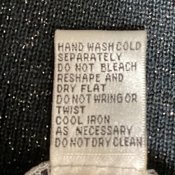 UNIFORM John Paul Richard Silk Blend Attached Twinset Top Black Sparkle 19Q - Picture 8 of 8